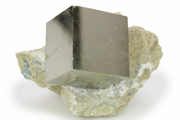 Natural Pyrite Cube In Rock - Navajun, Spain #265327